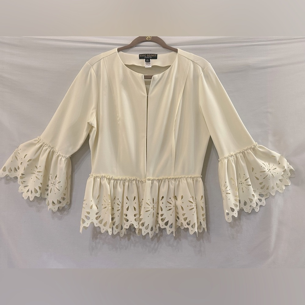 NWOT - Marc Bouwer Unlimited Jacket/Topper With Laser-Cut Details - Size L